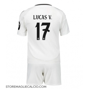 Real Madrid Lucas Vazquez #17 Maglia Gara Casa Repliche 2024-25 Bambino Maniche Corte